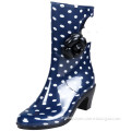 High heel PVC garden shoes plastic rain boots for Japan